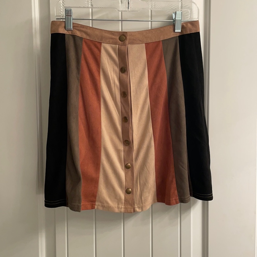 Suede striped boutique skirt
